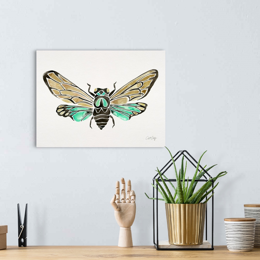 A bohemian room featuring Mint Summer Cicada