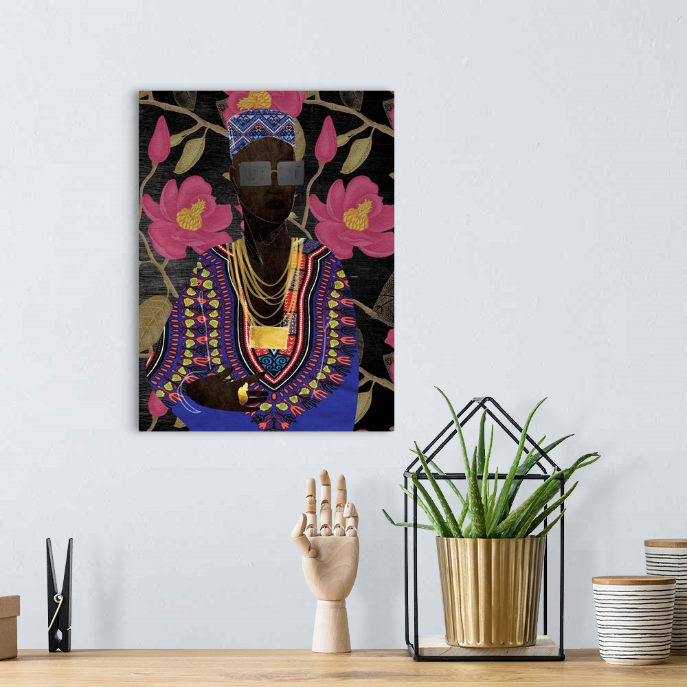 A bohemian room featuring Modern Afro Pop Rose