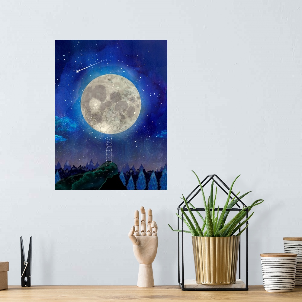 A bohemian room featuring Moon