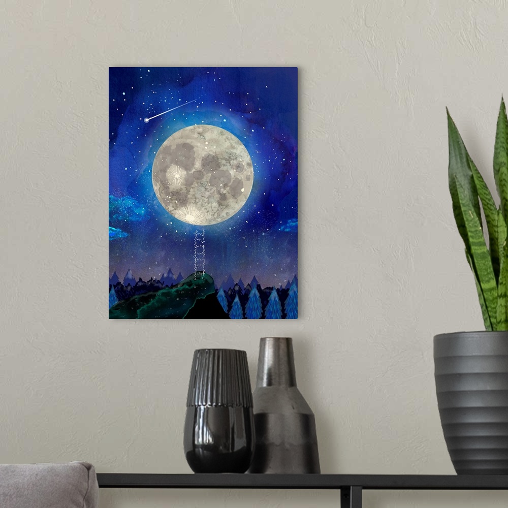A modern room featuring Moon