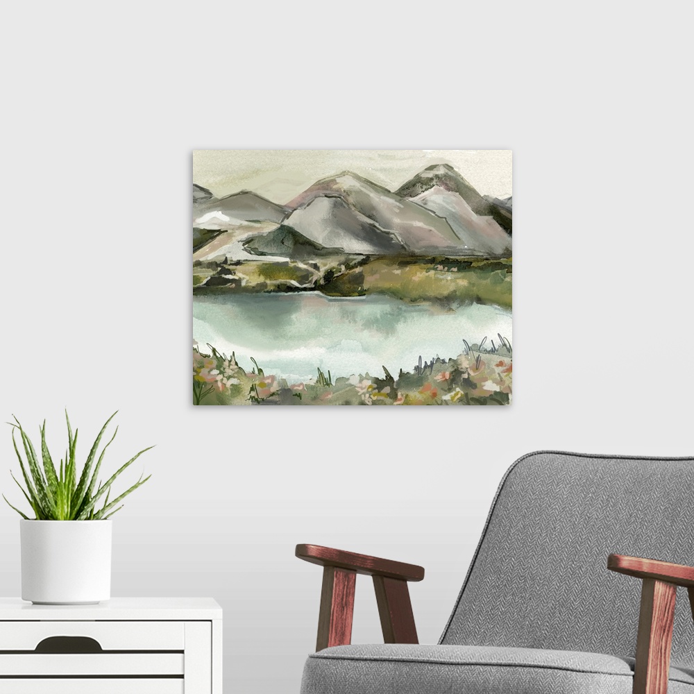 A modern room featuring Mountainscape 2