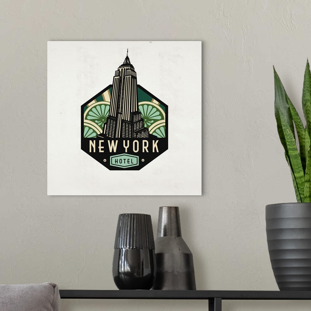 A modern room featuring New York