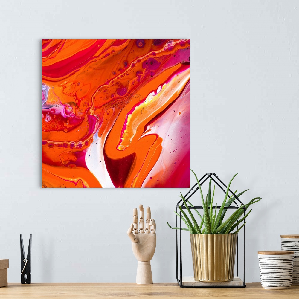 A bohemian room featuring Orange Abstract 32