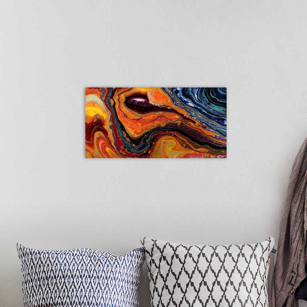 A bohemian room featuring Orange Abstract 5