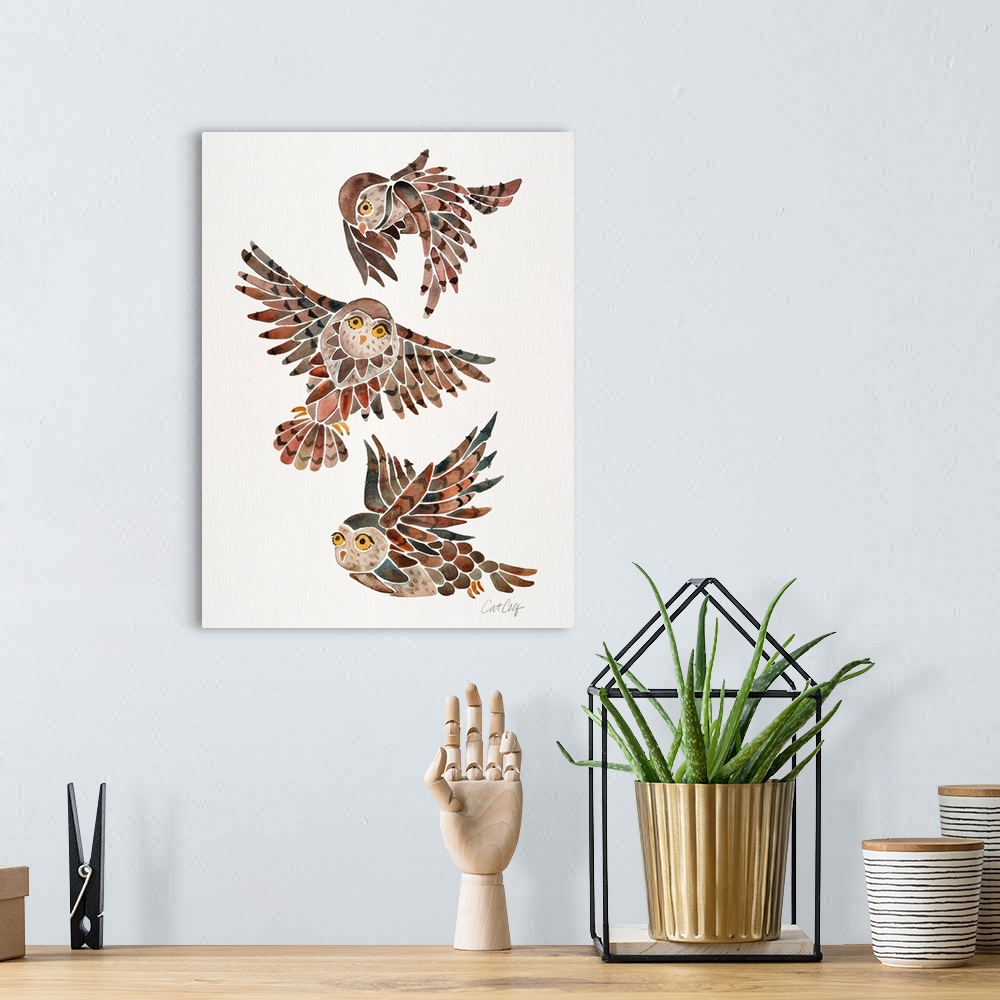 A bohemian room featuring Owls