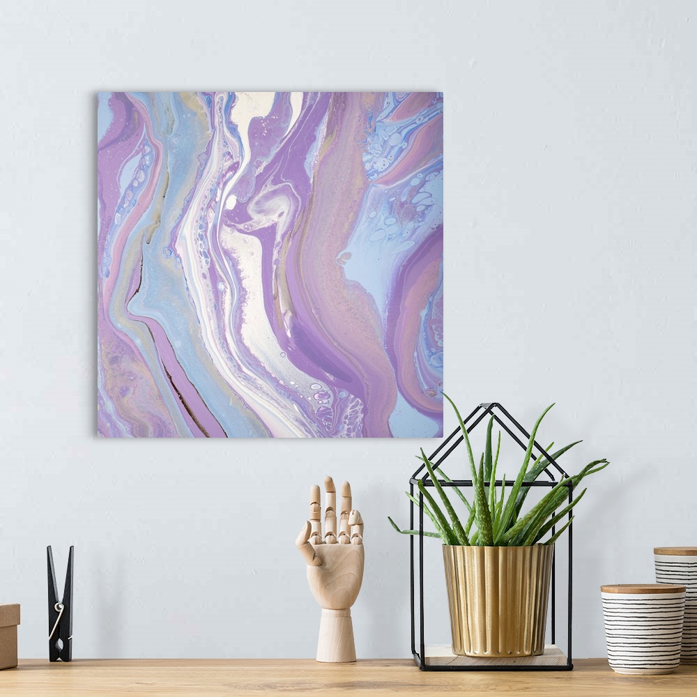 A bohemian room featuring Pastel Purple Abstract 42