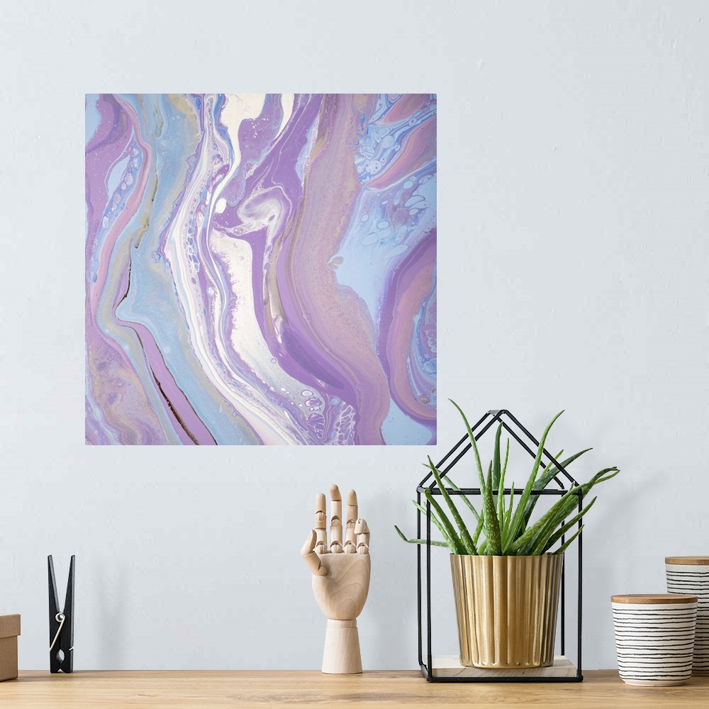 A bohemian room featuring Pastel Purple Abstract 42