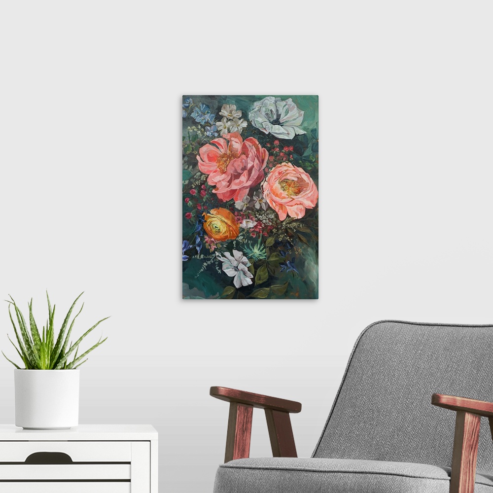 A modern room featuring Peony Bouquet