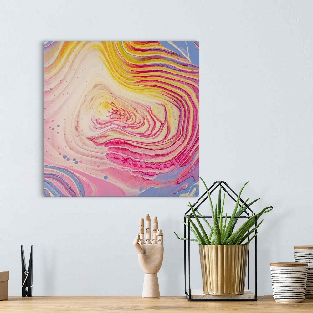 A bohemian room featuring Pink And Purple Abstract 63