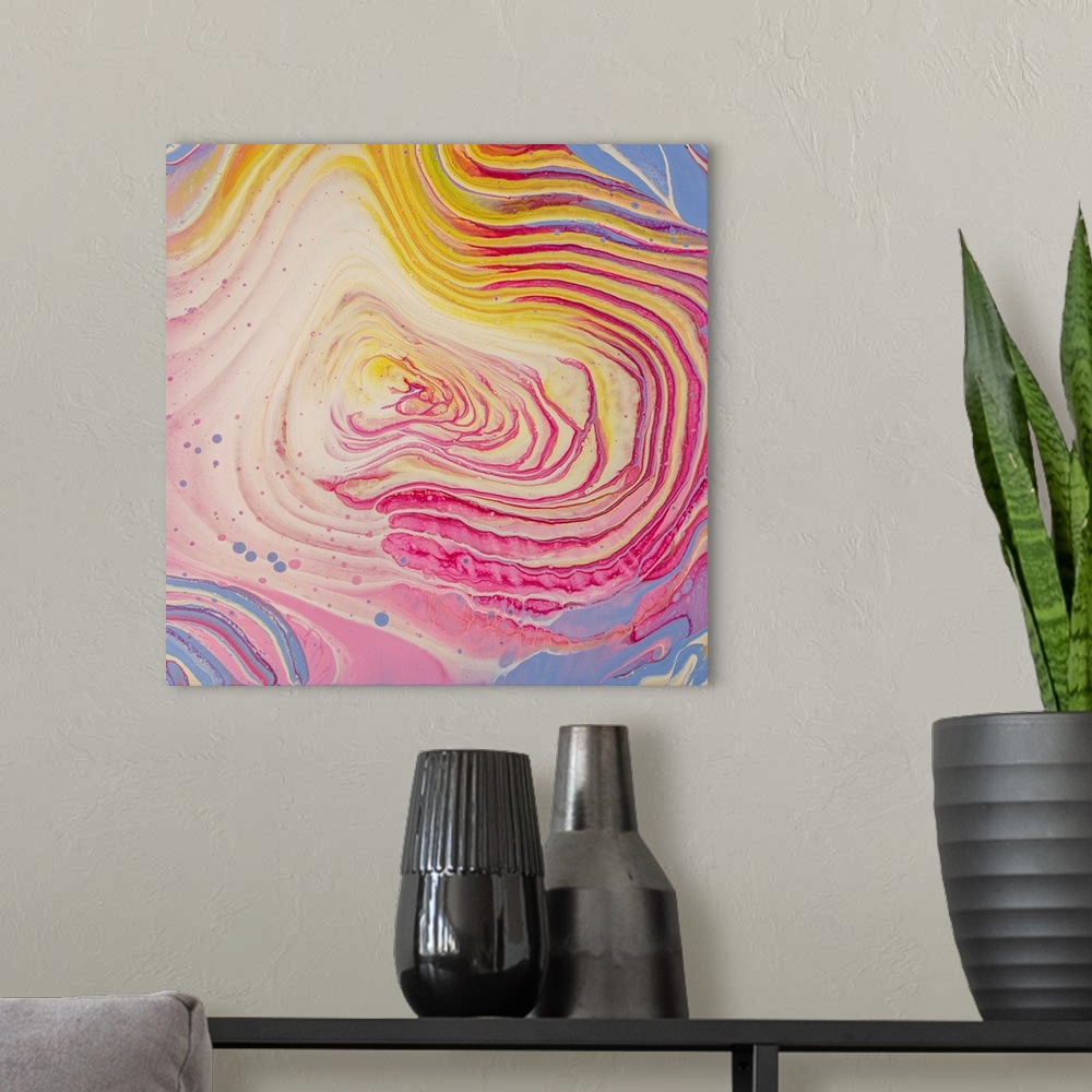 A modern room featuring Pink And Purple Abstract 63