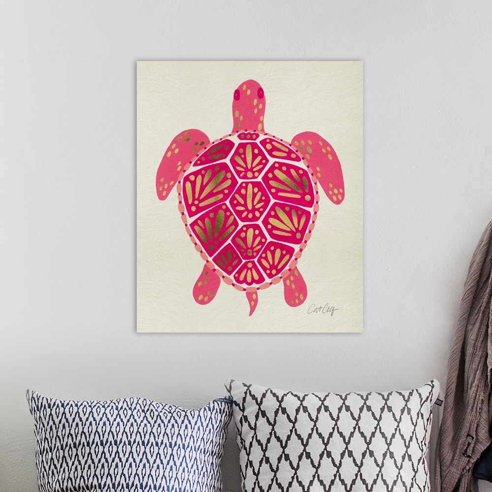 A bohemian room featuring Pink Cream Sea Turtle