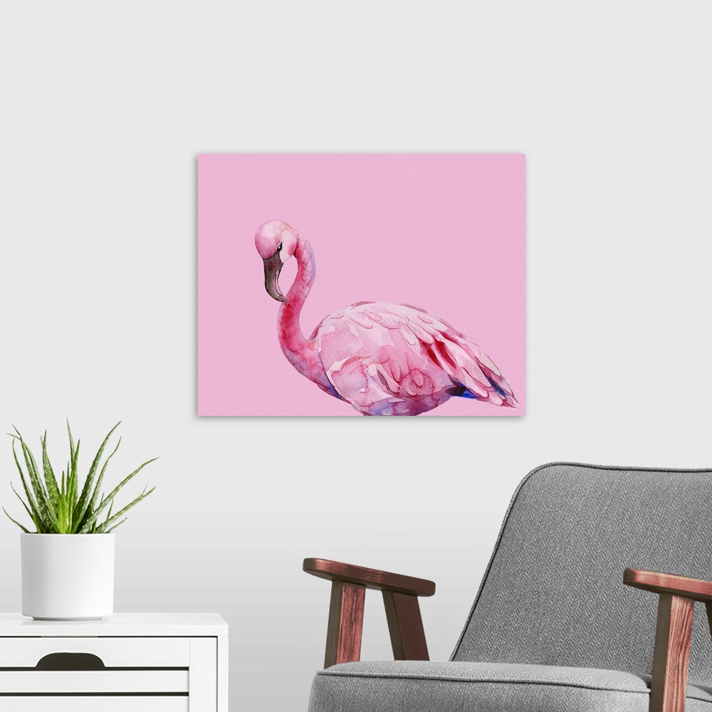 A modern room featuring Pink Flamingo