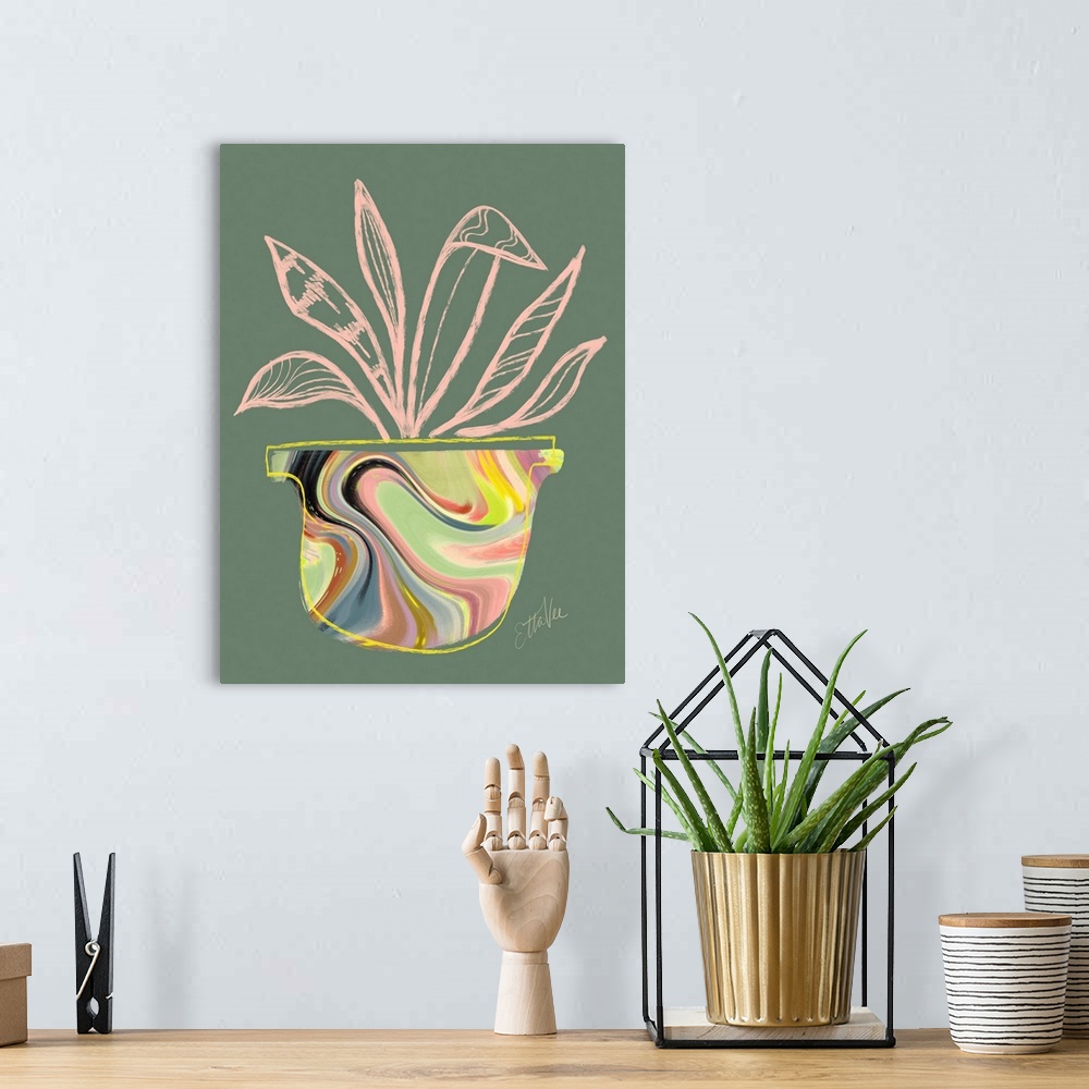 A bohemian room featuring Plant Sketch 2