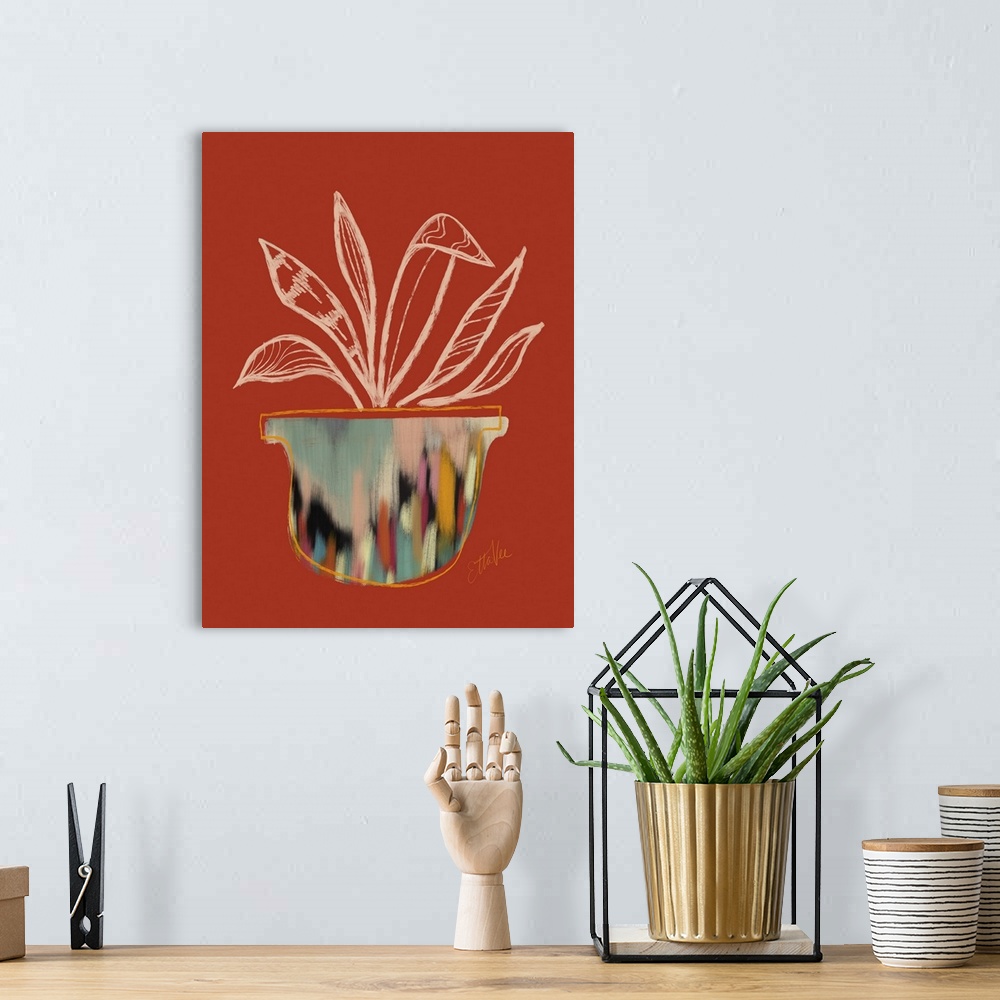 A bohemian room featuring Plant Sketch 3