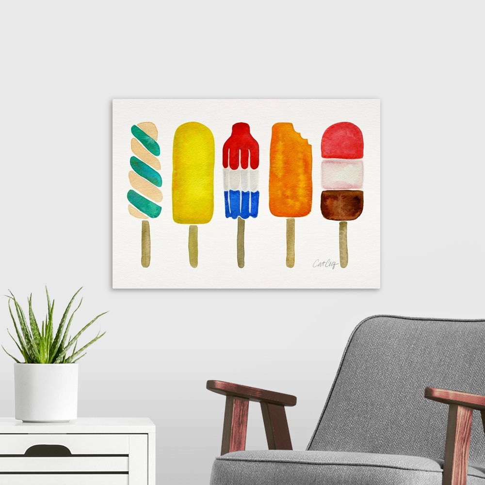 A modern room featuring Popsicles