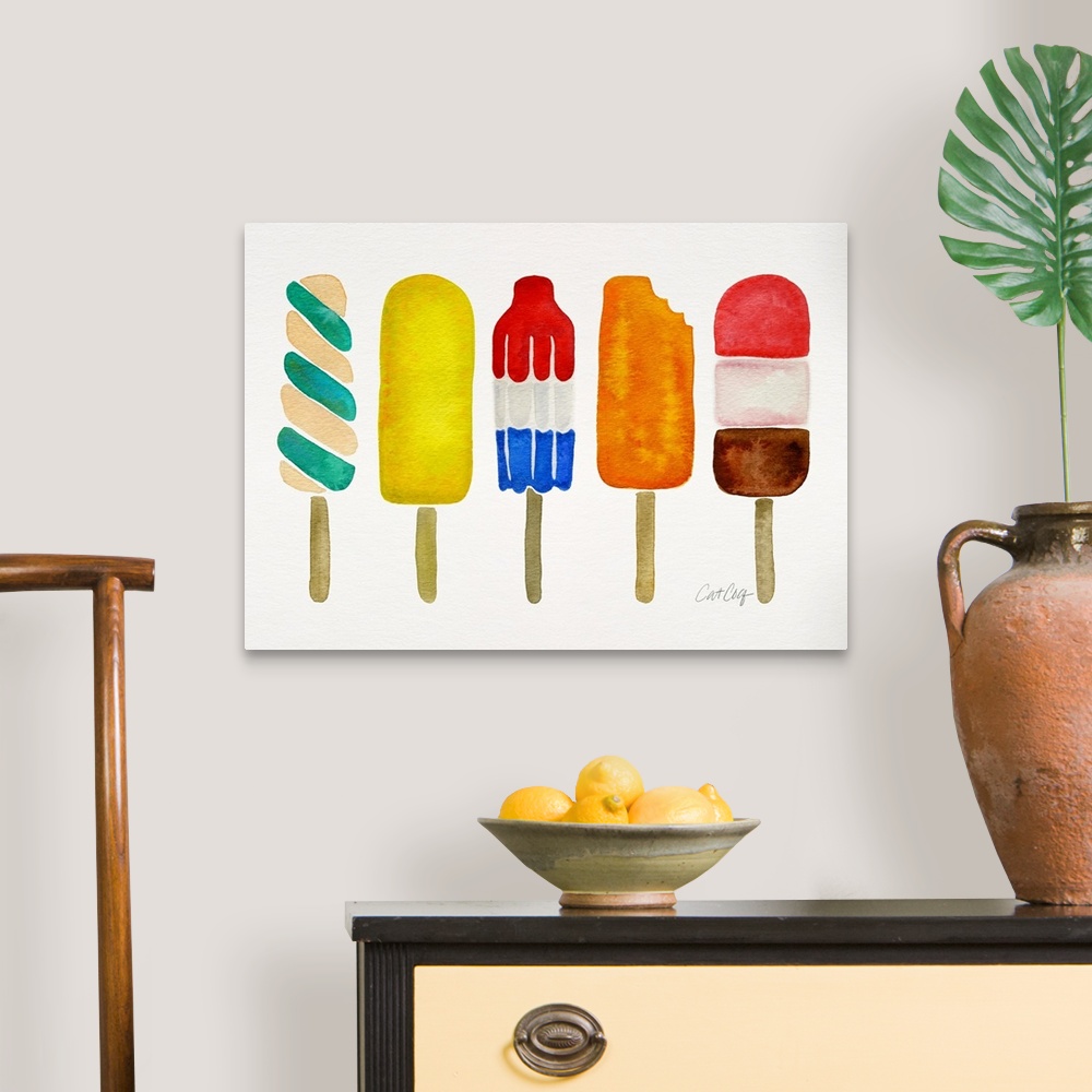 A traditional room featuring Popsicles