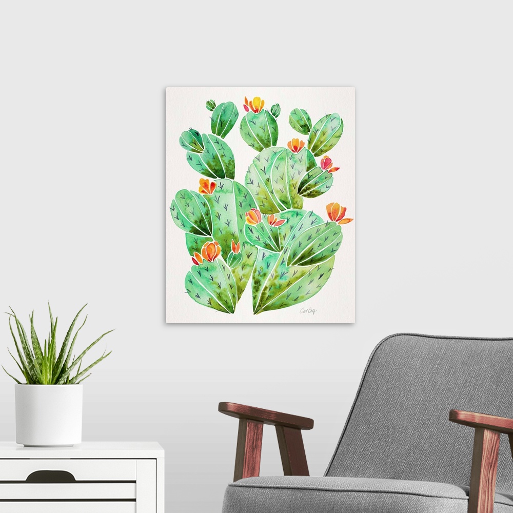 A modern room featuring Prickly Pear Garden