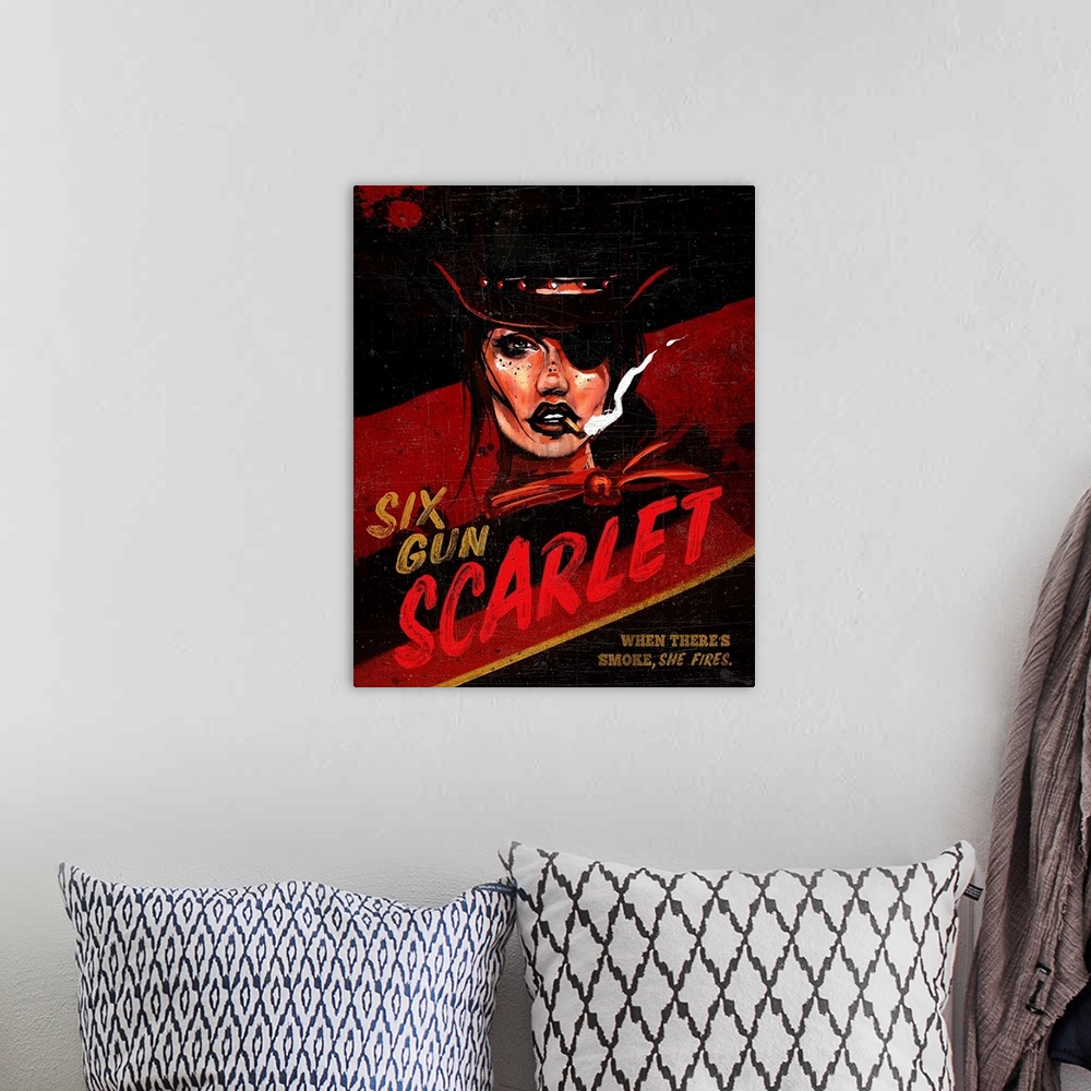 A bohemian room featuring Pulp Western Scarlet