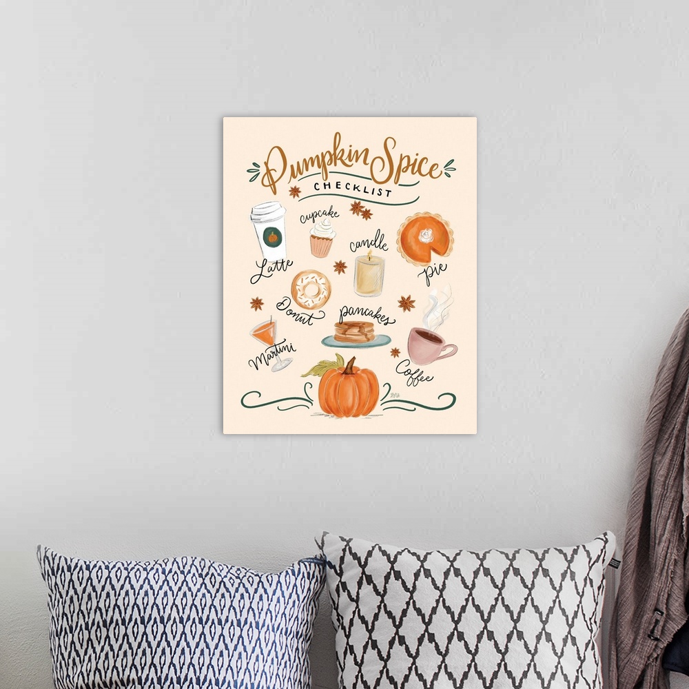 A bohemian room featuring Pumpkin Spiced Checklist