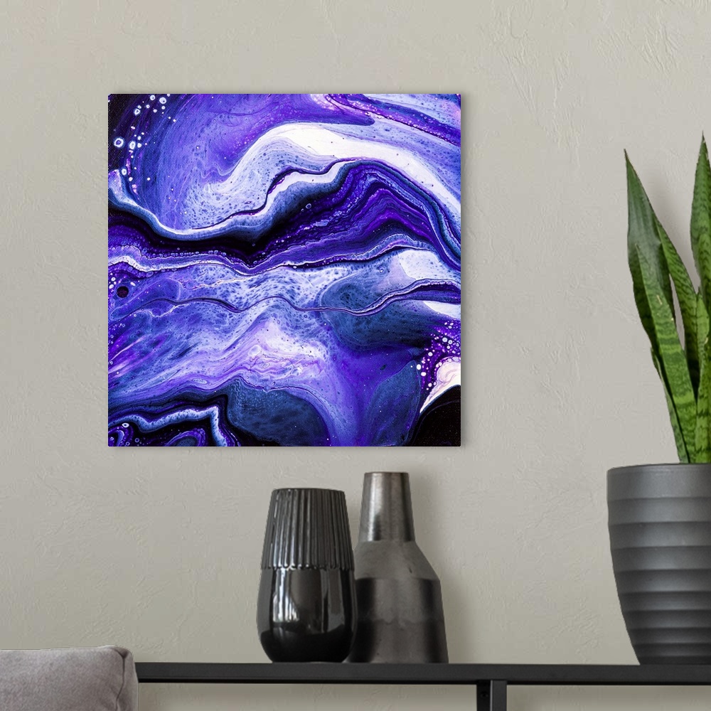 A modern room featuring Purple Abstract 65