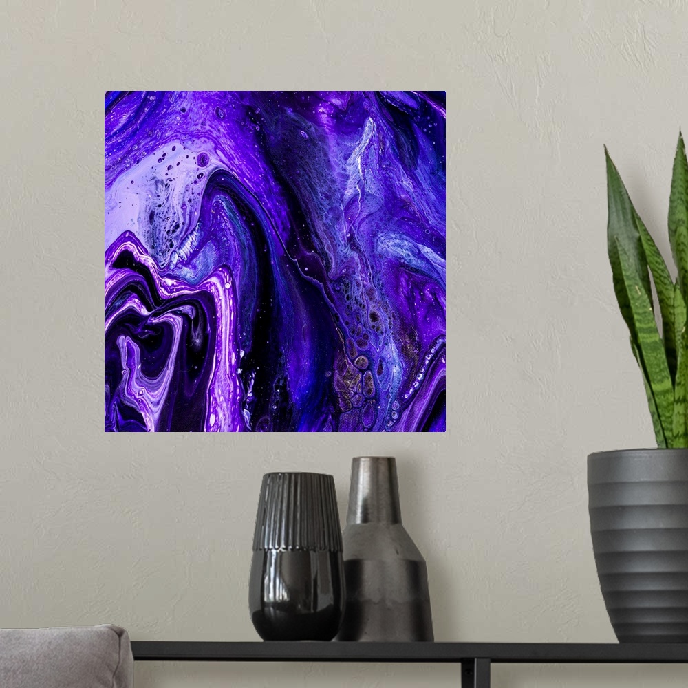 A modern room featuring Purple Abstract 67