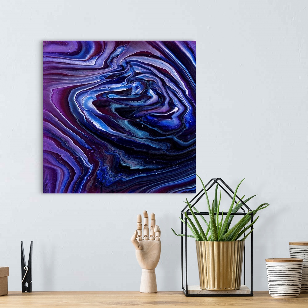 A bohemian room featuring Purple And Blue Abstract 52