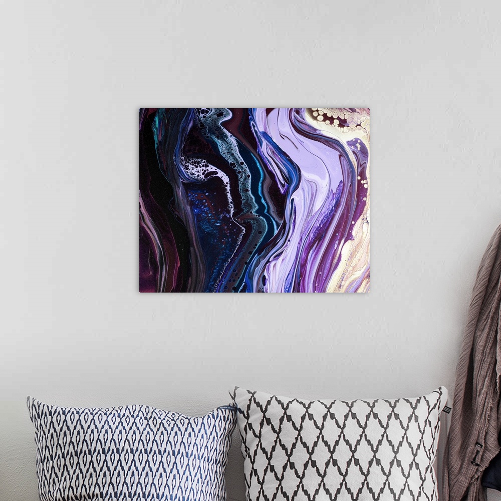 A bohemian room featuring Purple And Lilac Abstract 60