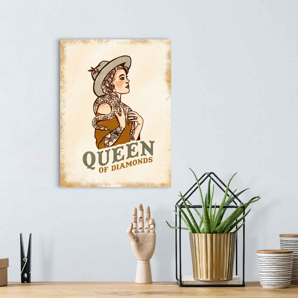 A bohemian room featuring Queen Of Diamonds