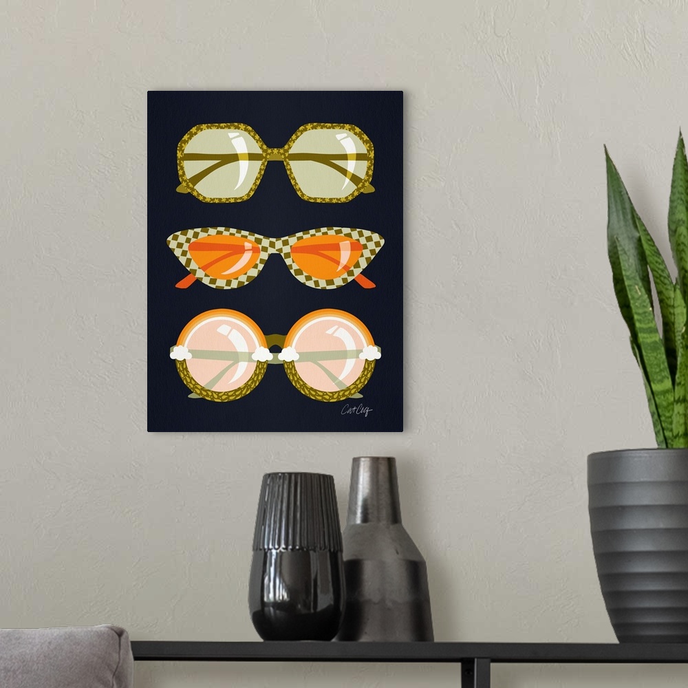 A modern room featuring Retro Sunglasses Green