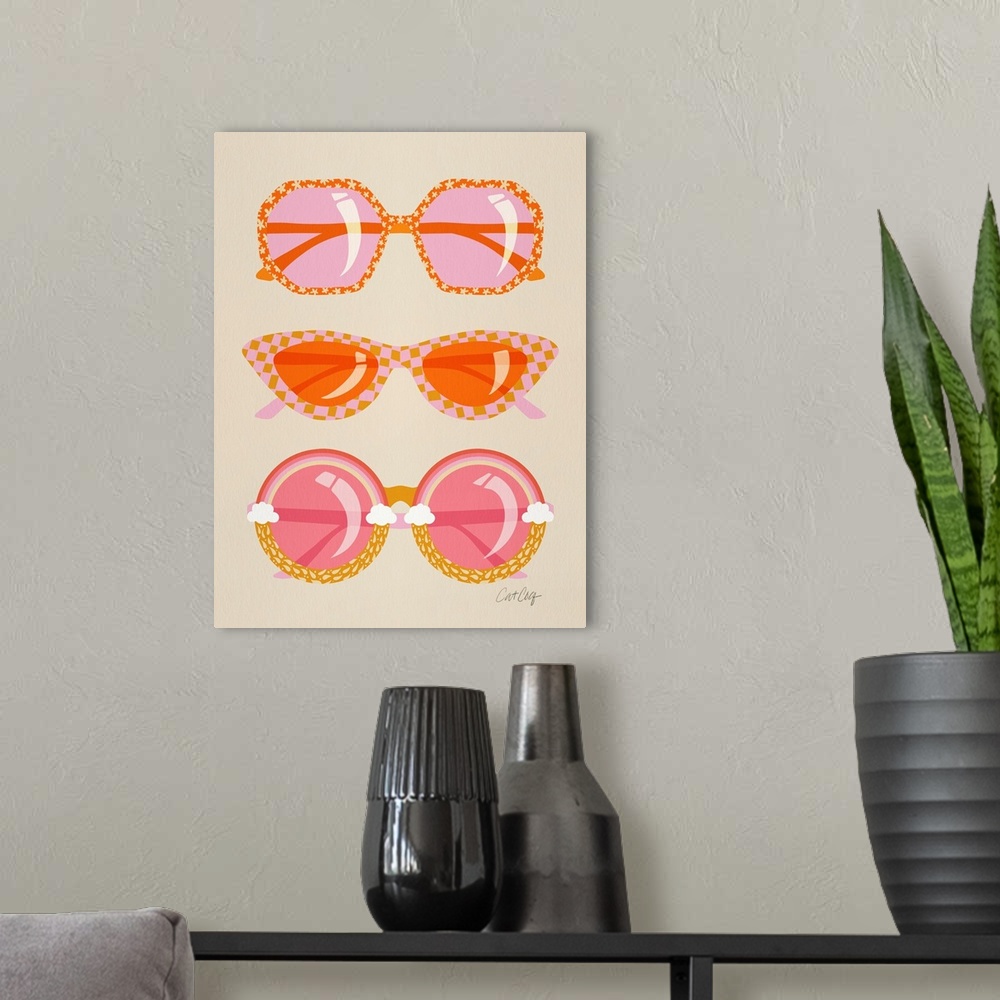 A modern room featuring Retro Sunglasses Peach