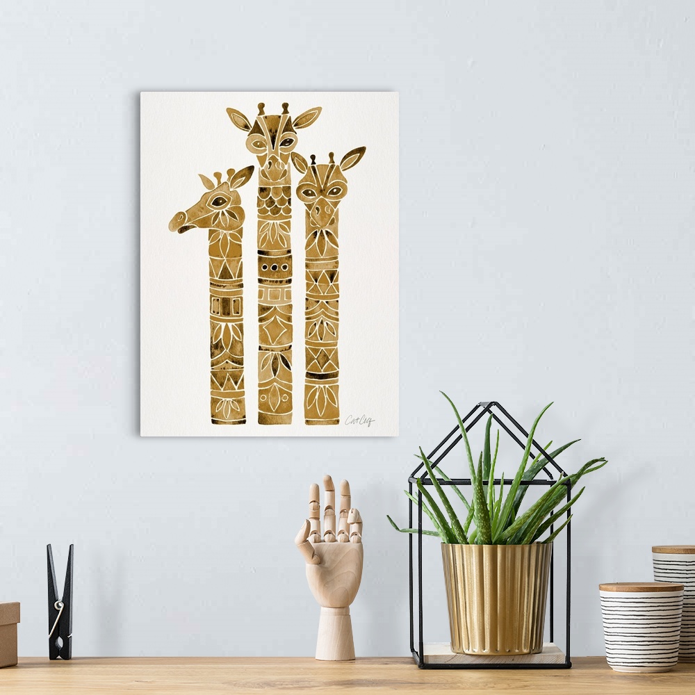 A bohemian room featuring Sepia Giraffes