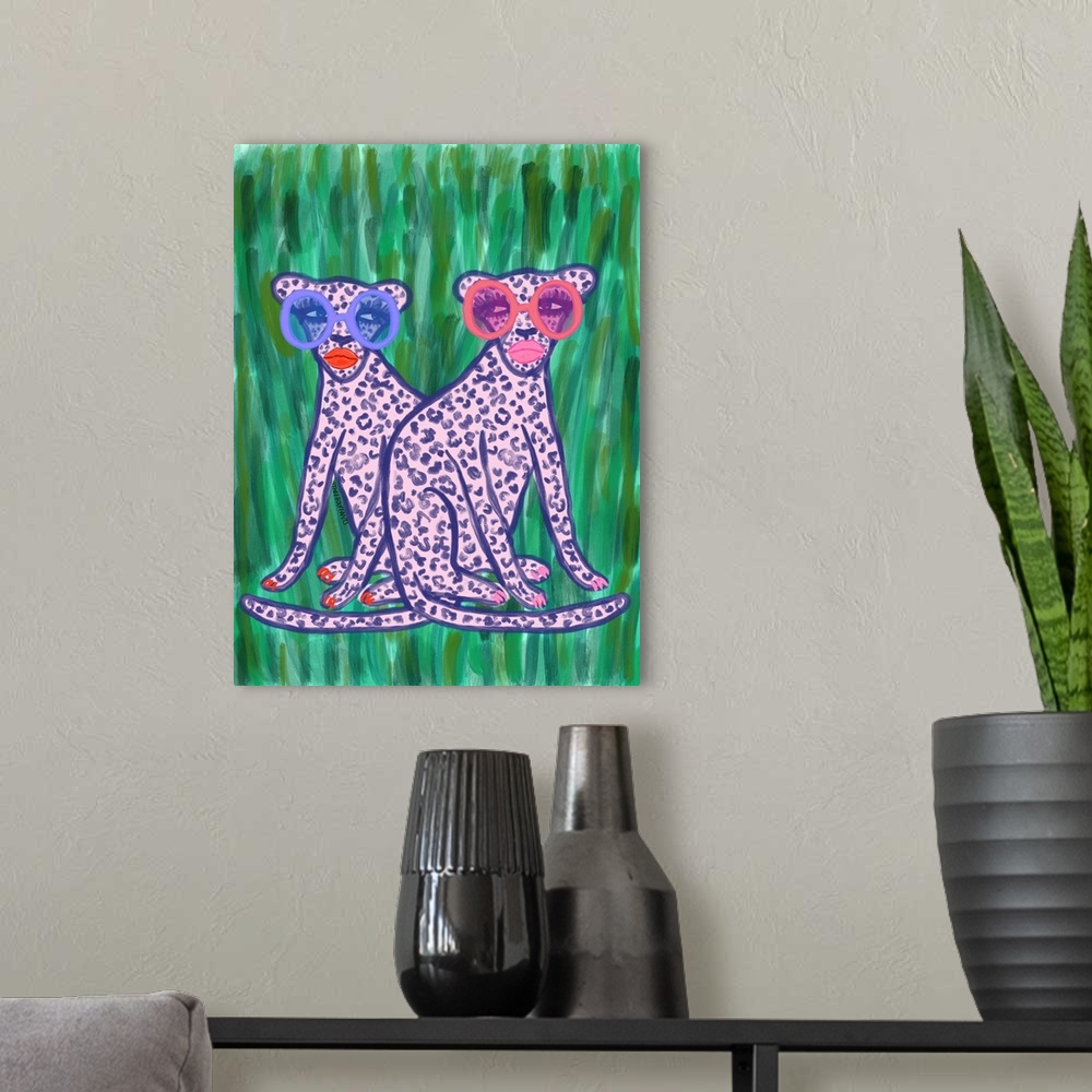 A modern room featuring Shady Pink Cheetahs