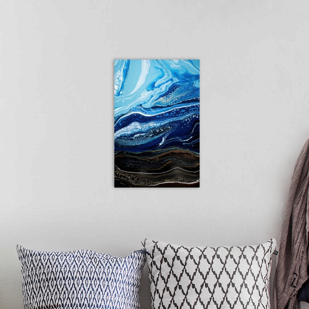 A bohemian room featuring Sky Blue Abstract 38