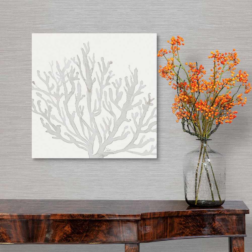 A traditional room featuring Handpainted Watercolor Corals in a sophisticated palette