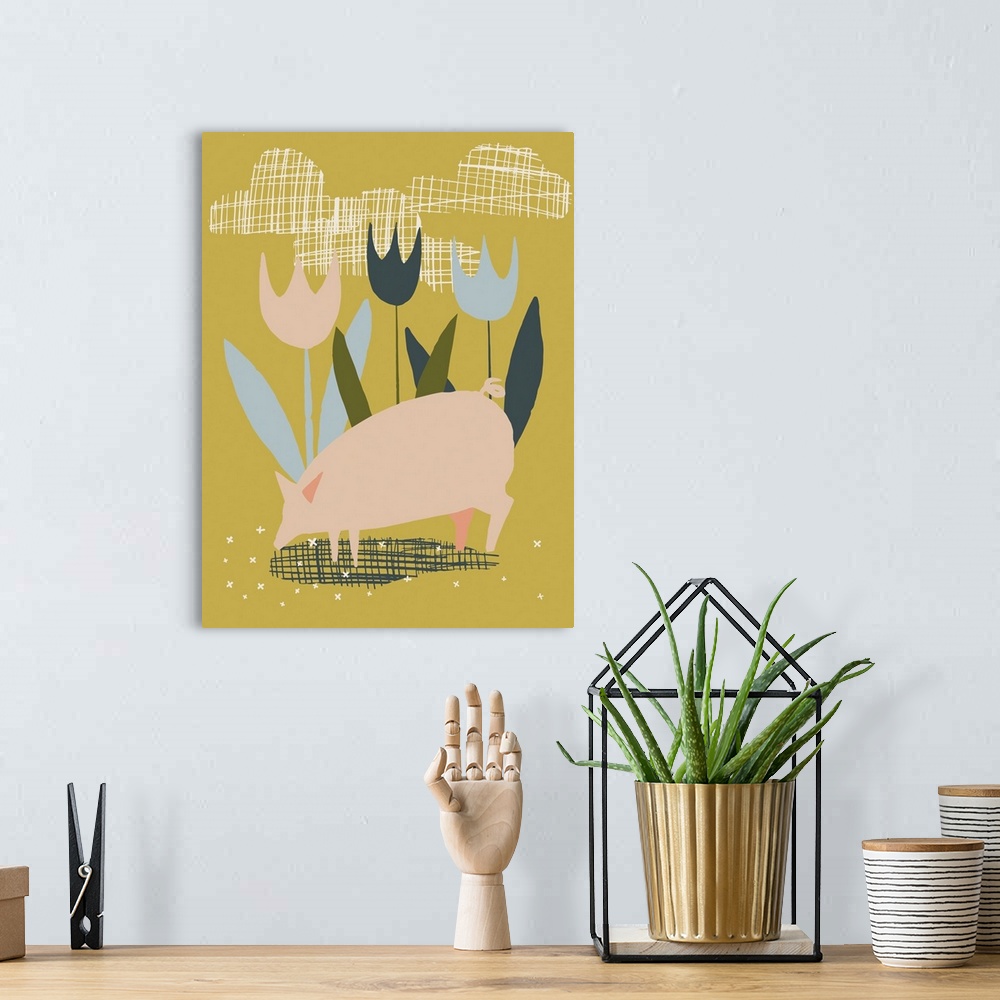 A bohemian room featuring Spring Pig