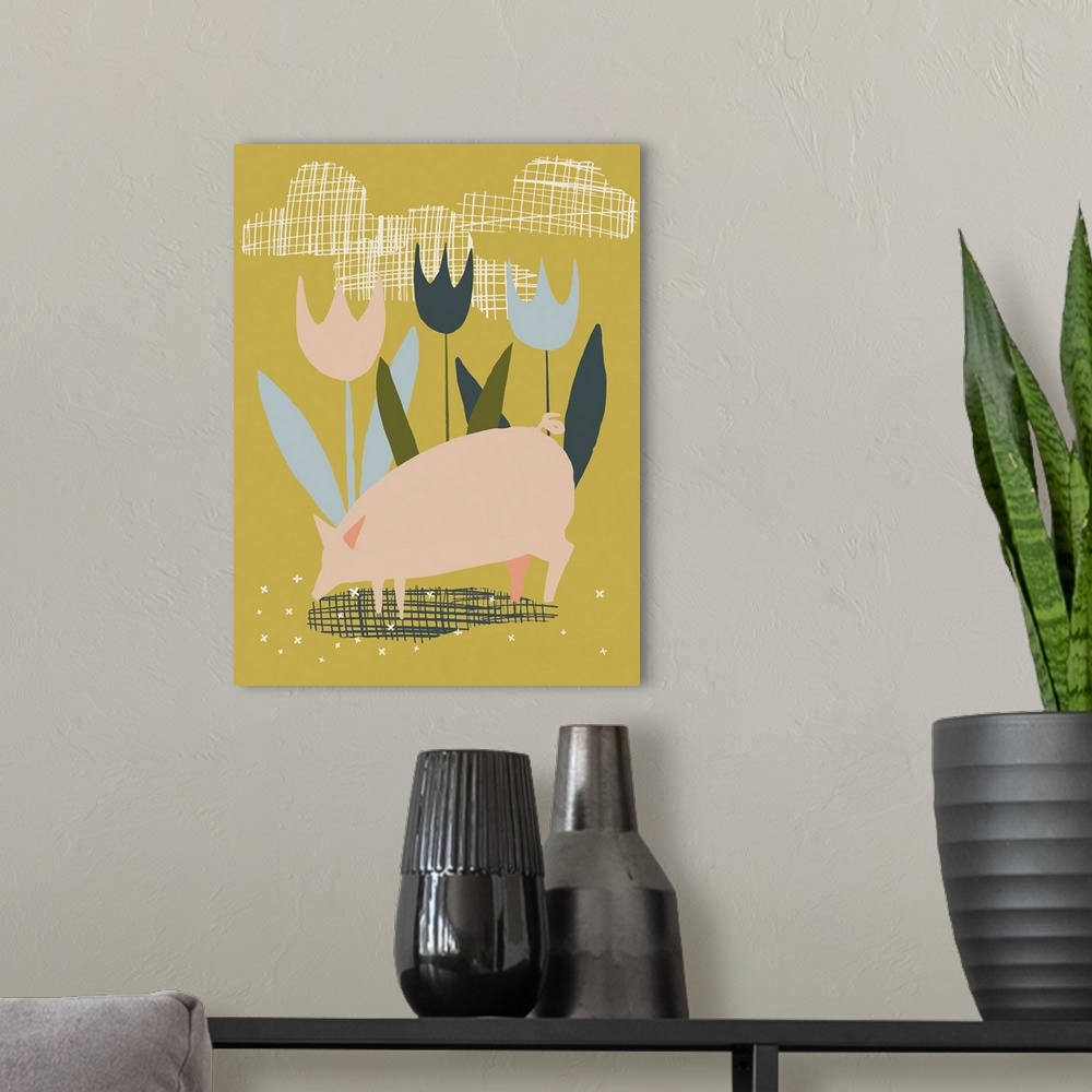 A modern room featuring Spring Pig