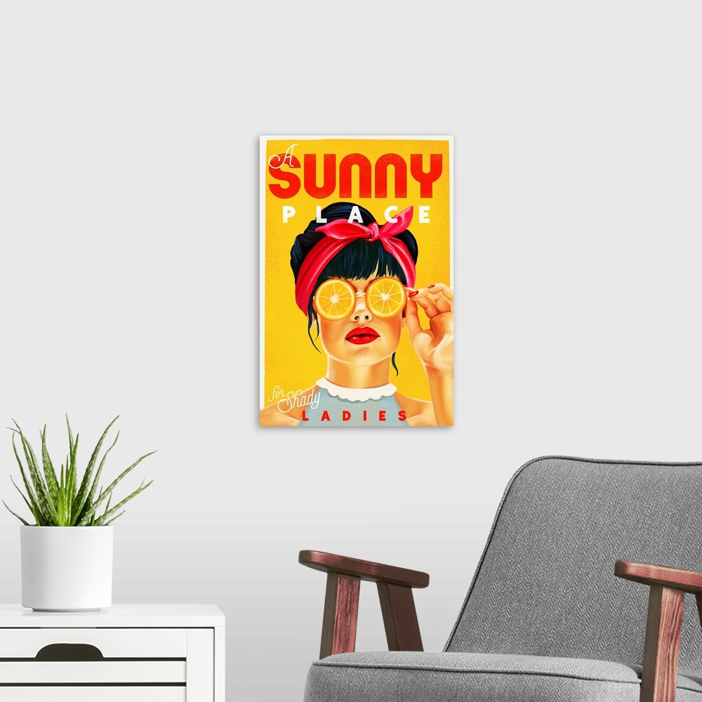 A modern room featuring Sunny Shady Lady