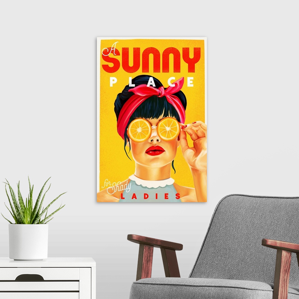 A modern room featuring Sunny Shady Lady
