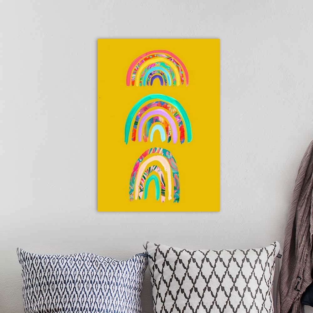 A bohemian room featuring Three Rainbows