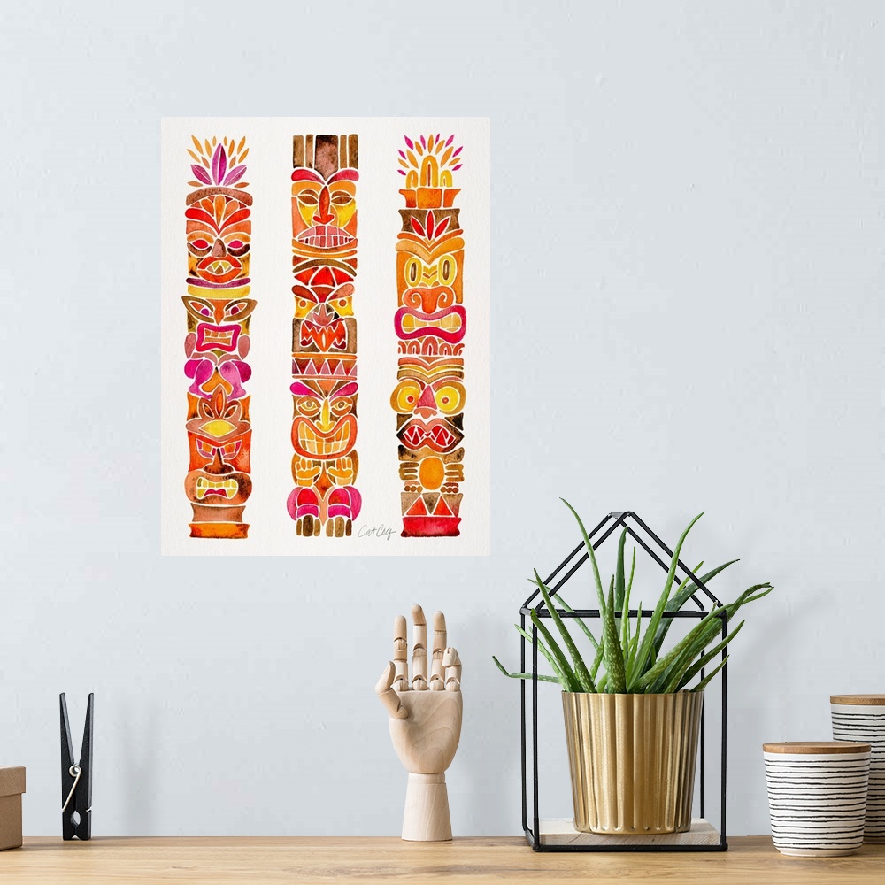 A bohemian room featuring Tiki Totems