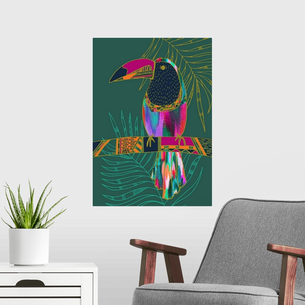A modern room featuring Toucan