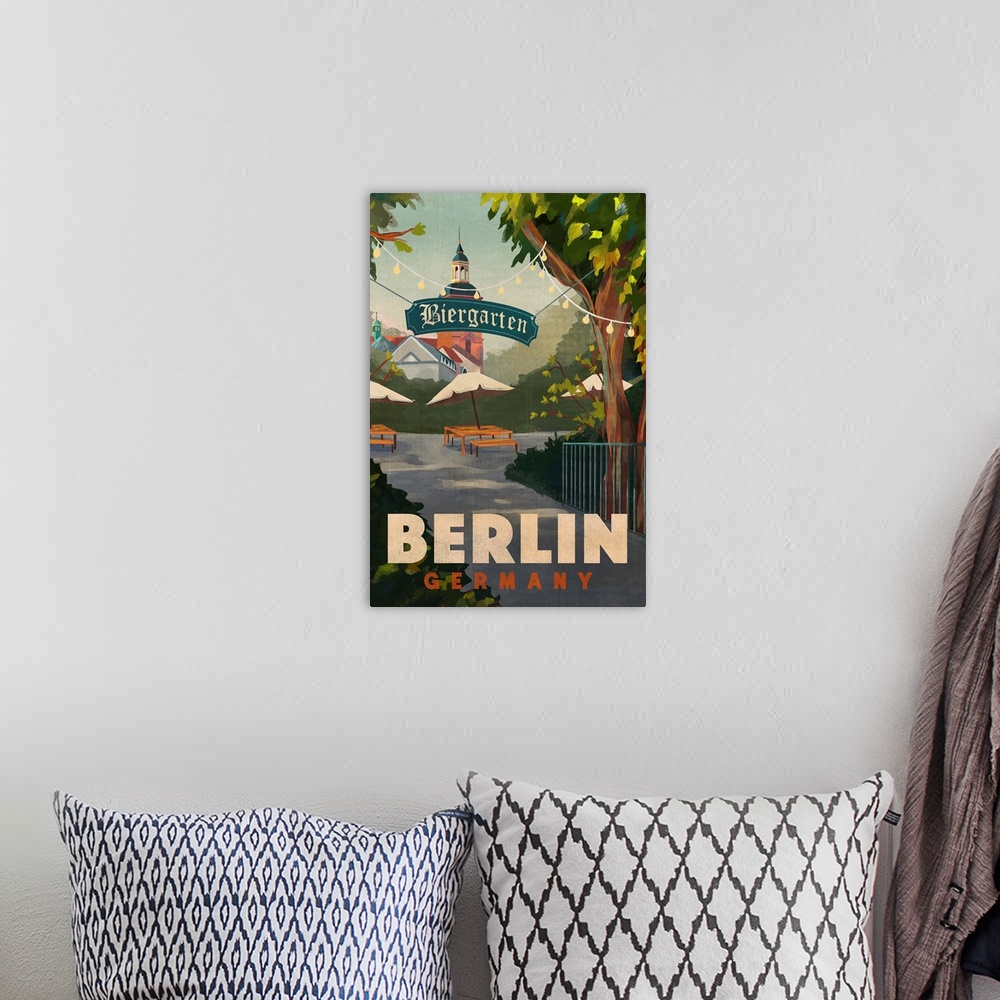 A bohemian room featuring Travel Poster Berlin