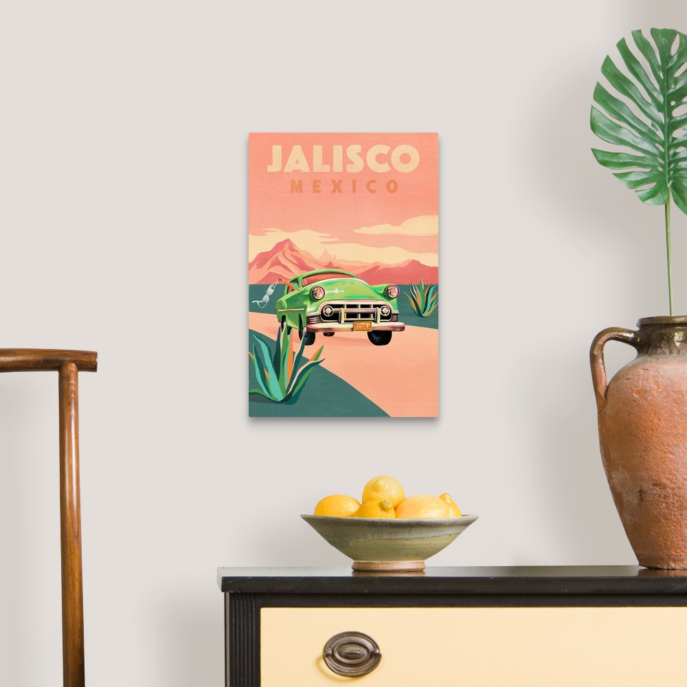 A traditional room featuring Travel Poster Jalisco