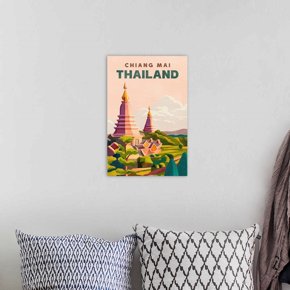 A bohemian room featuring Travel Poster Thailand