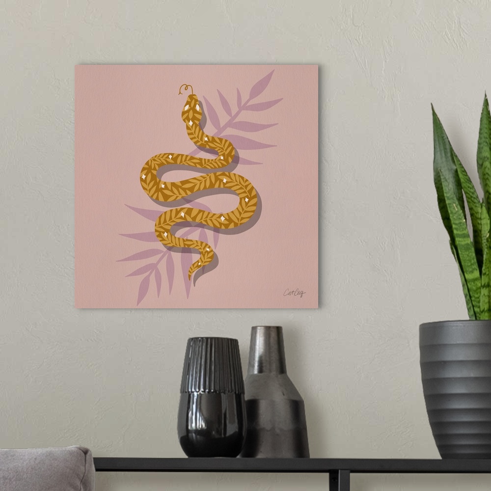 A modern room featuring Tropical Serpent