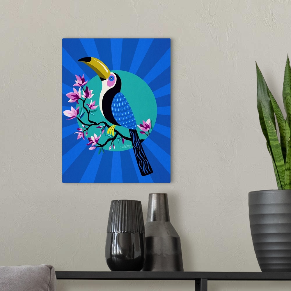 A modern room featuring Tropical Toucan