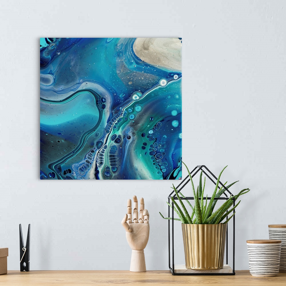 A bohemian room featuring Turquoise Abstract 8