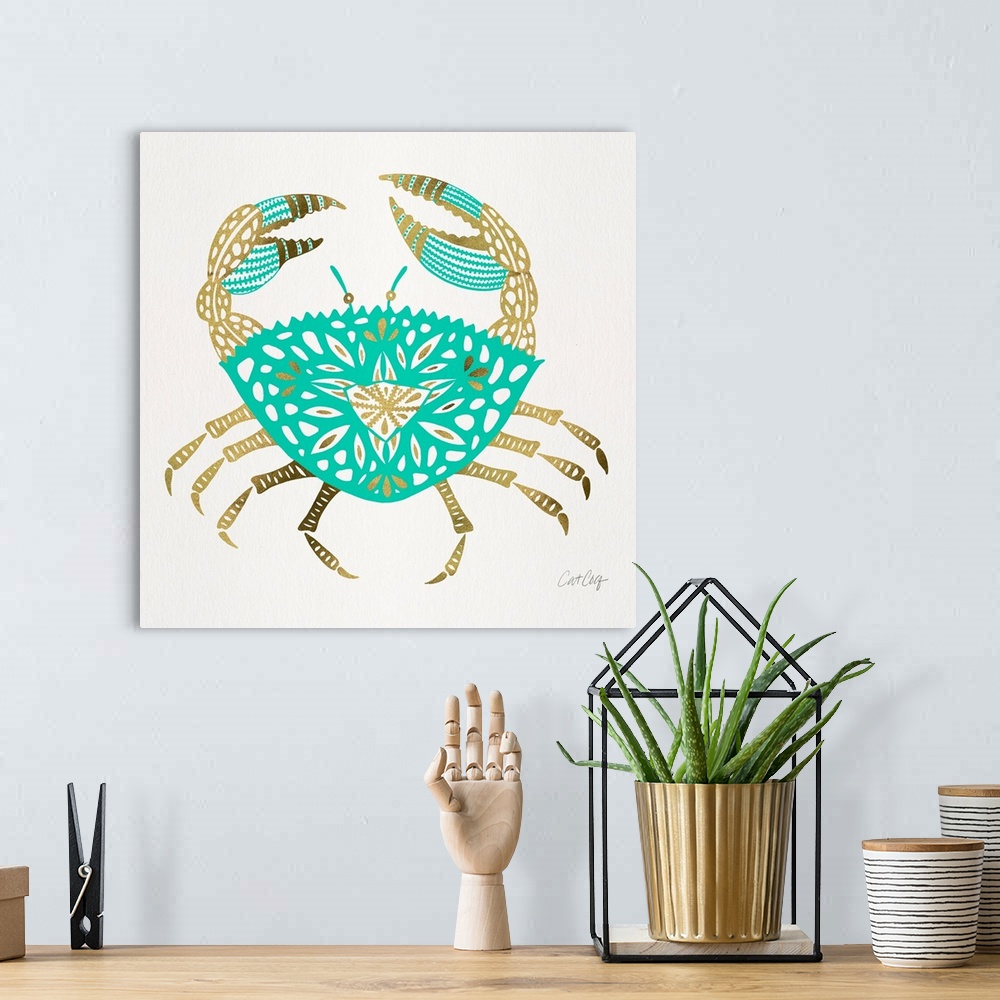 A bohemian room featuring Turquoise Gold Crab