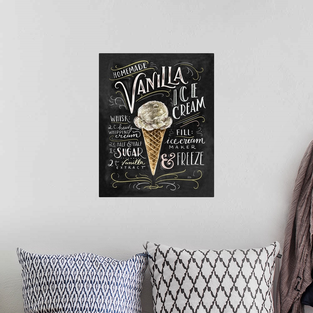 A bohemian room featuring Vanilla Ice Cream Recipe