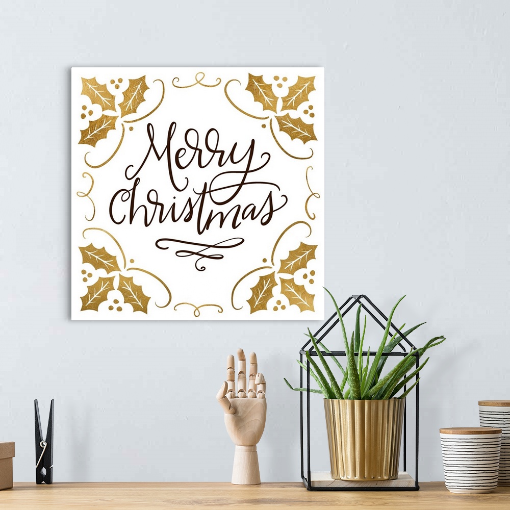 A bohemian room featuring Victorian Christmas - Foil Merry Christmas